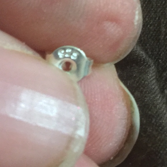 Crown Earrings Sterling w White Sapphire Accents - Picture 2 of 3